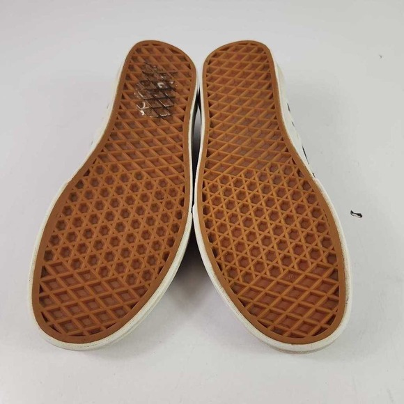 Vans Mens Skate Shoes Black White Chevron Canvas Low Top Slip On Casual M7 W8.5 - Picture 6 of 10